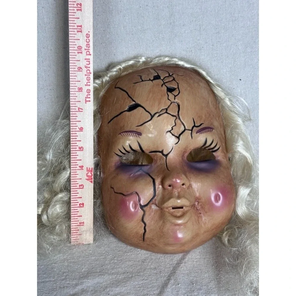 Scary Creepy Doll Halloween Mask Bride Of Chucky Blonde Hair‎